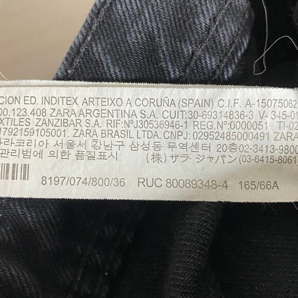 2/$30 ZARA Mom Fit Crop Skinny Jeans Rinsed Black Pure Denim 4 #6275 - Picture 8 of 11